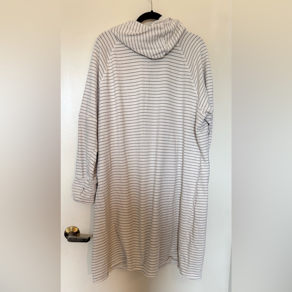 Caslon French Terry Hooded Stripe Dress with Kangaroo Pocket in Size 3X - Picture 10 of 12